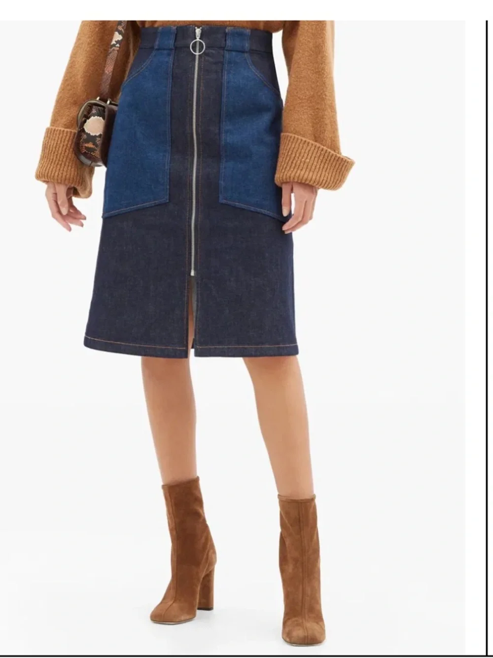 APC patch pocket denim midi skirt size 4 - Picture 4 of 4